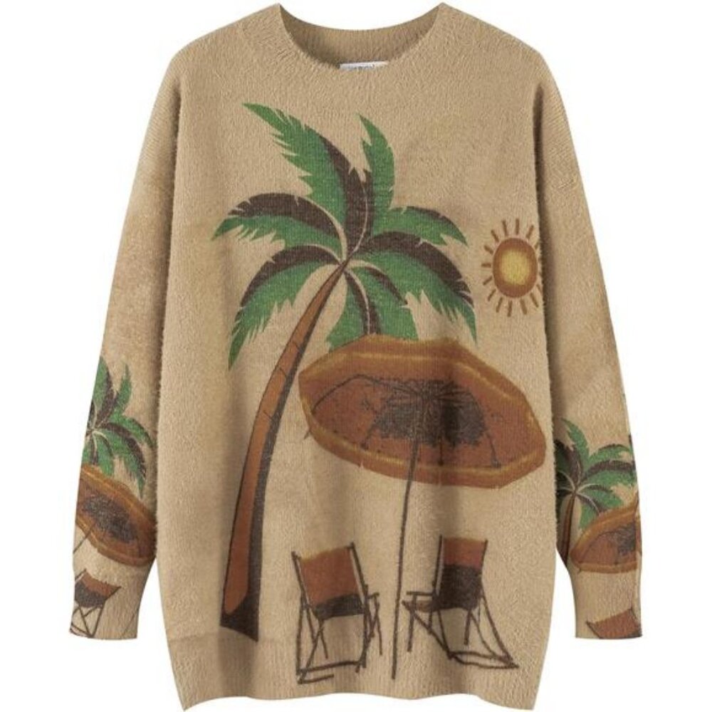 Womens Christmas Sweater Graphic Oversized Pullover Sweaters Casual Loose Long